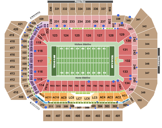 Kyle Field Texas A&M Aggies Seating Chart